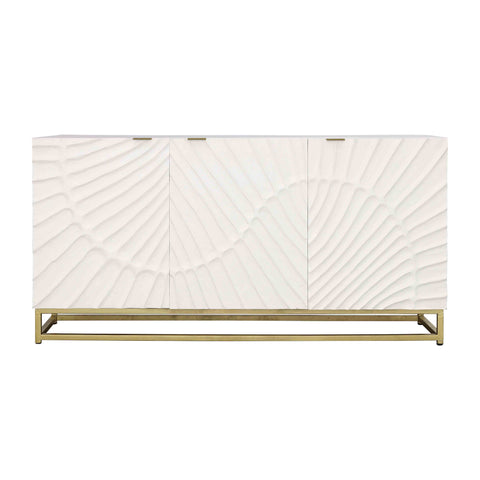 Fallow - Three Door Credenza - White / Gold - Premium Credenzas from Coast2Coast Home - Just $4950! Shop now at brett interiors