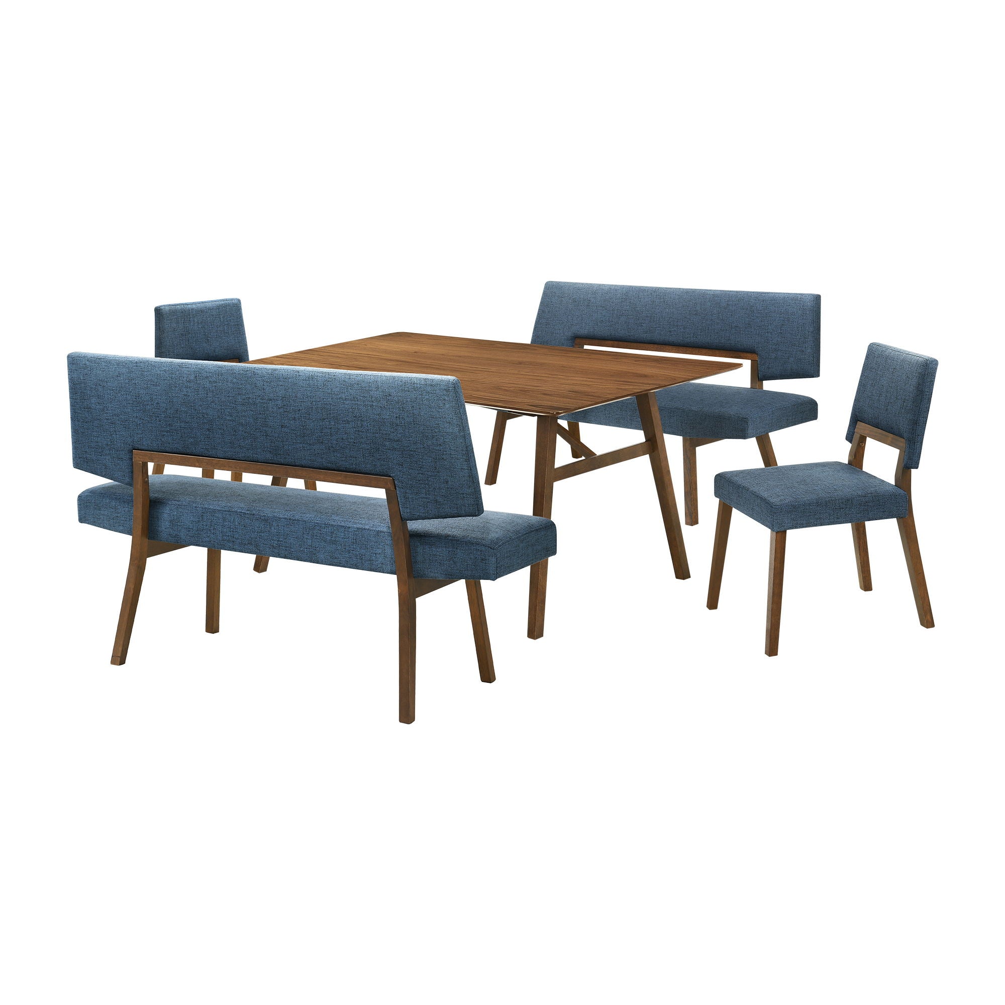 Channell - Walnut Wood Dining Table Set - Premium 5 Piece Dining Room Sets from Armen Living - Just $1082.50! Shop now at brett interiors