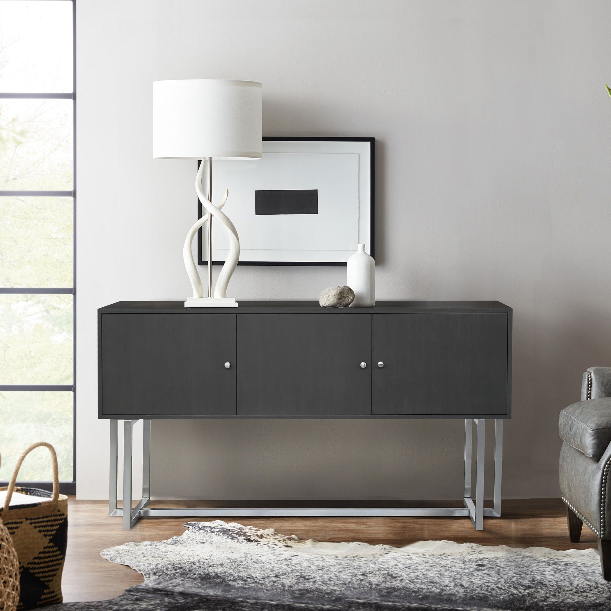 Prague - Contemporary Buffet - Brushed / Gray - Premium Buffets from Armen Living - Just $1430! Shop now at brett interiors