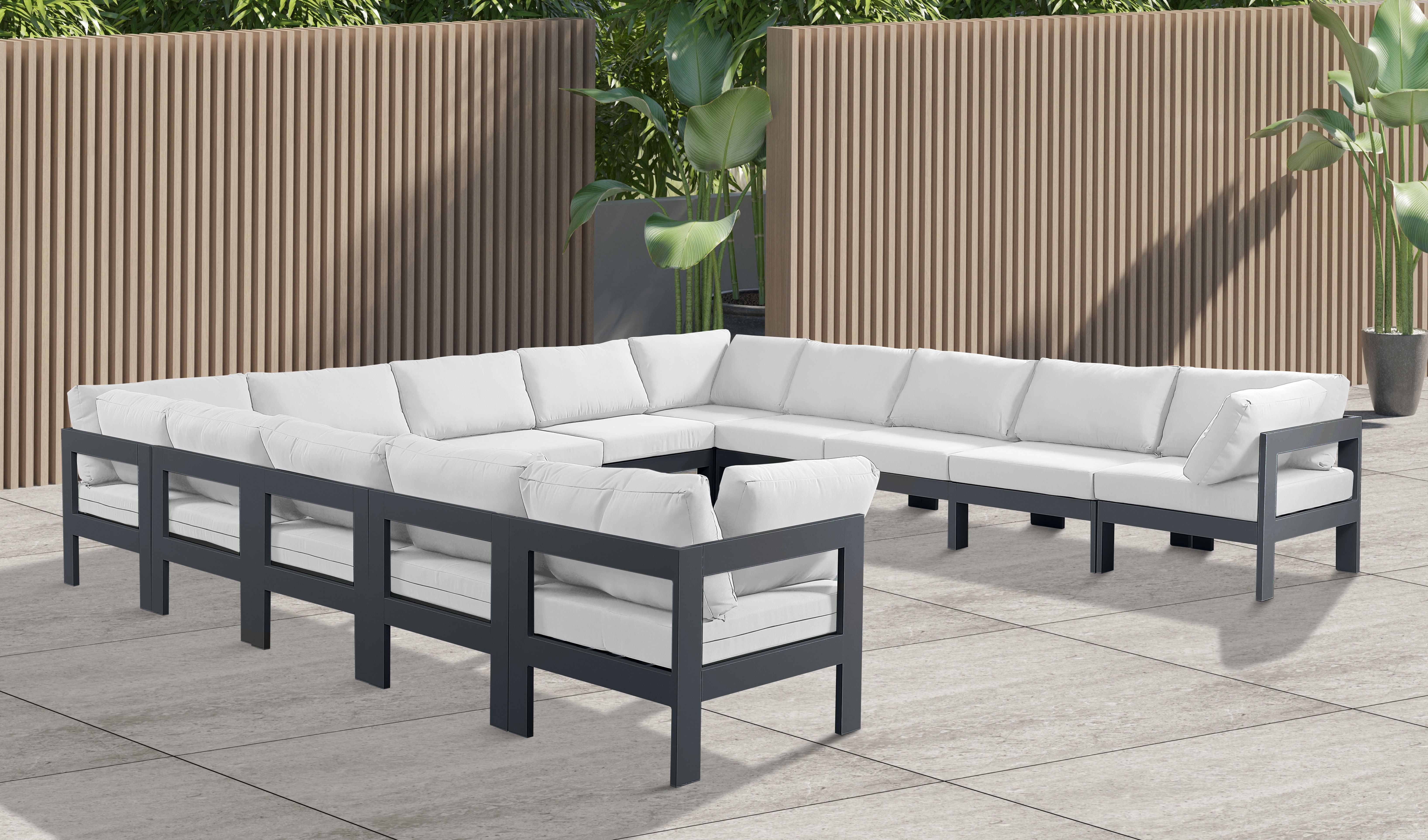 Nizuc - Outdoor Patio Modular Sectional 13 Piece - White - Premium Stationary Sectionals from Meridian Furniture - Just $11612.50! Shop now at brett interiors