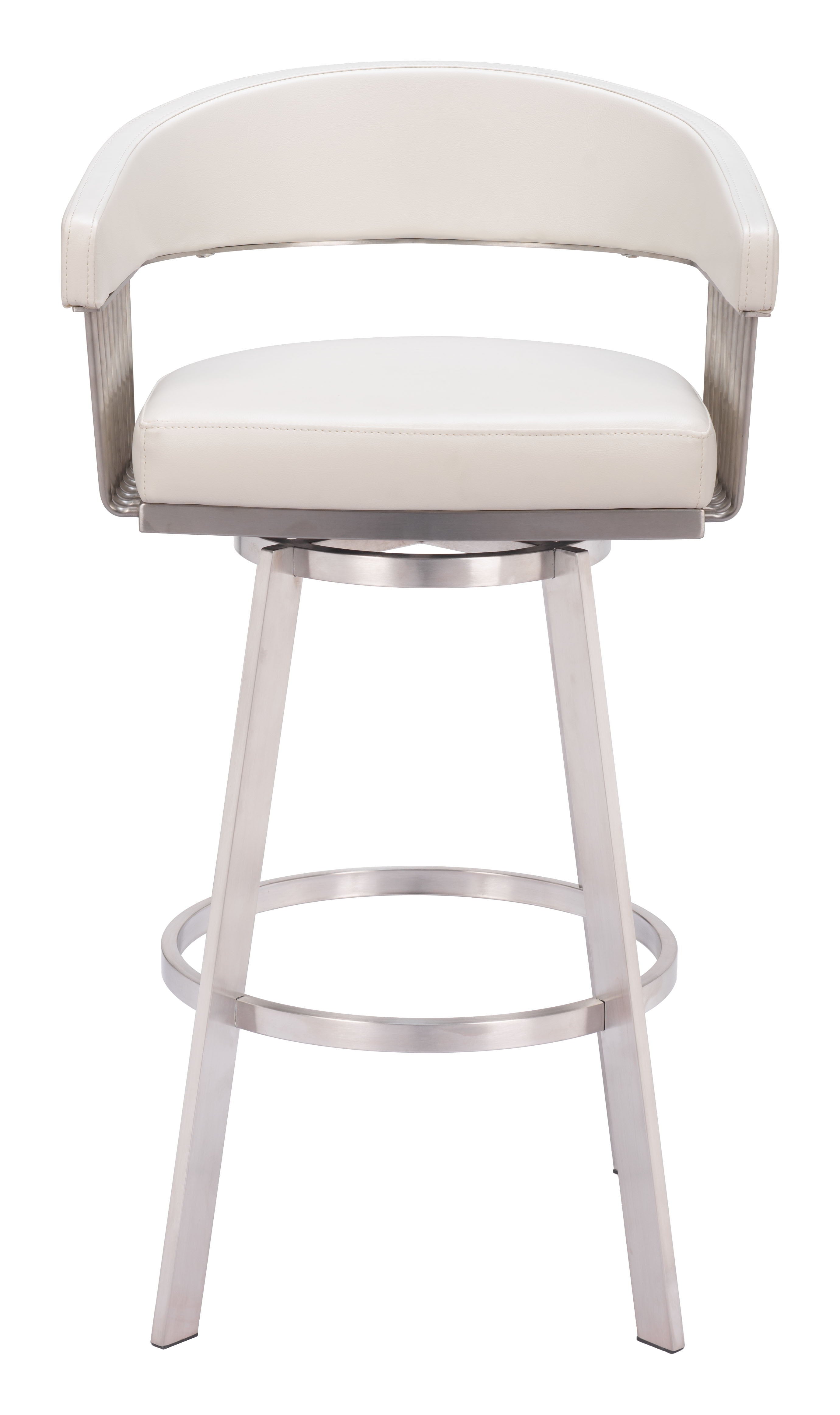 Bantry - Swivel Barstool - White - Premium Bar Height (28"-30") from Zuo Modern - Just $900! Shop now at brett interiors