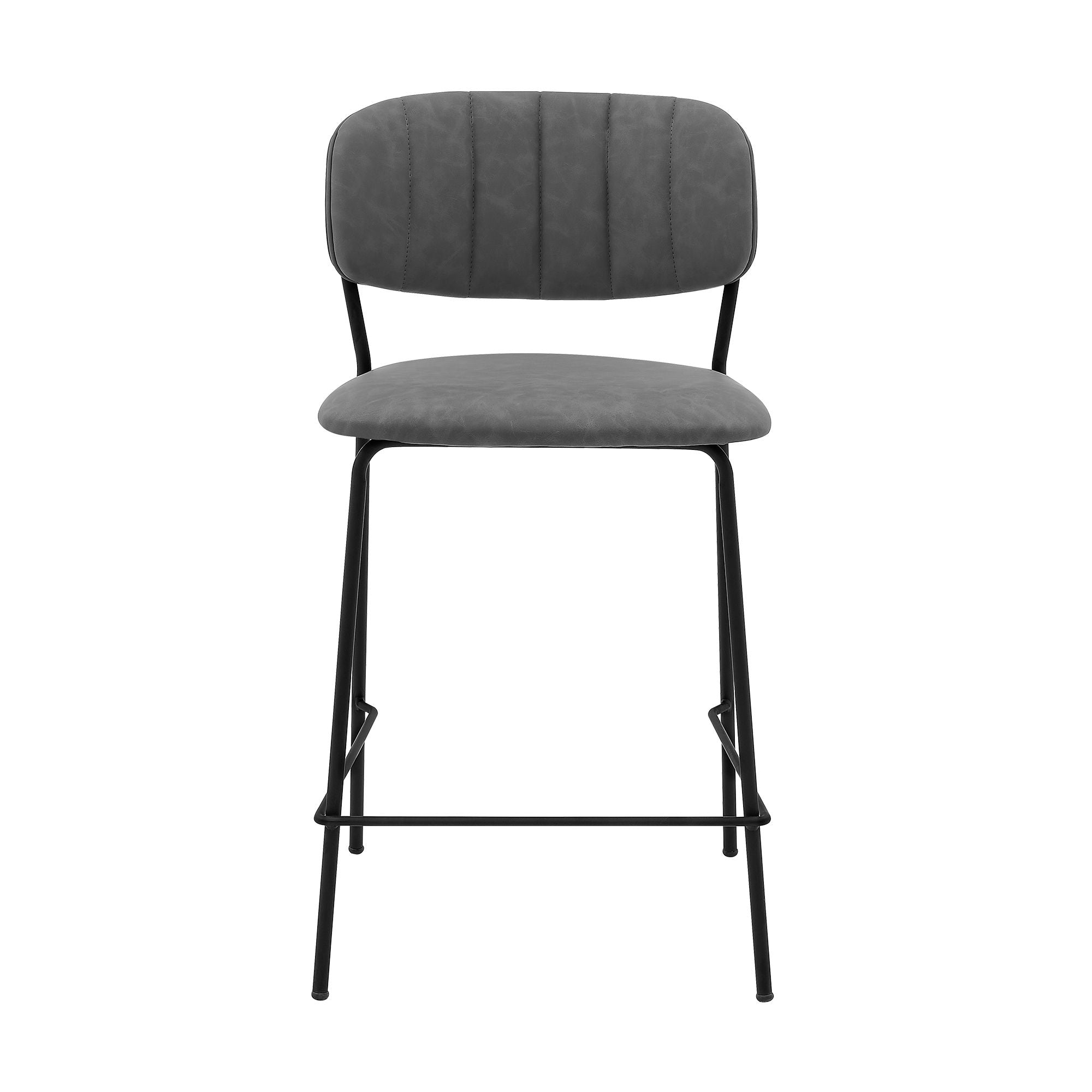 Carlo - 26" Metal Counter Height Bar Stool - Gray / Black - Premium Counter Height (24"-27") from Armen Living - Just $272.50! Shop now at brett interiors