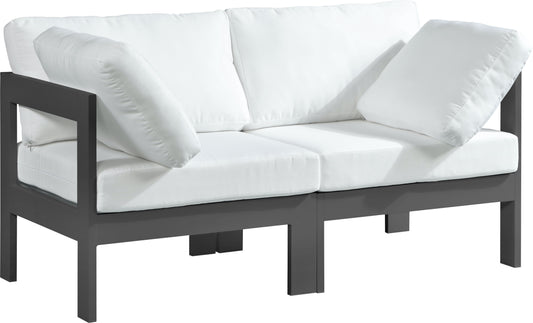 Nizuc - Outdoor Patio Modular Sofa 2 Seats - White - Fabric - Premium Sofas from Meridian Furniture - Just $1925! Shop now at brett interiors