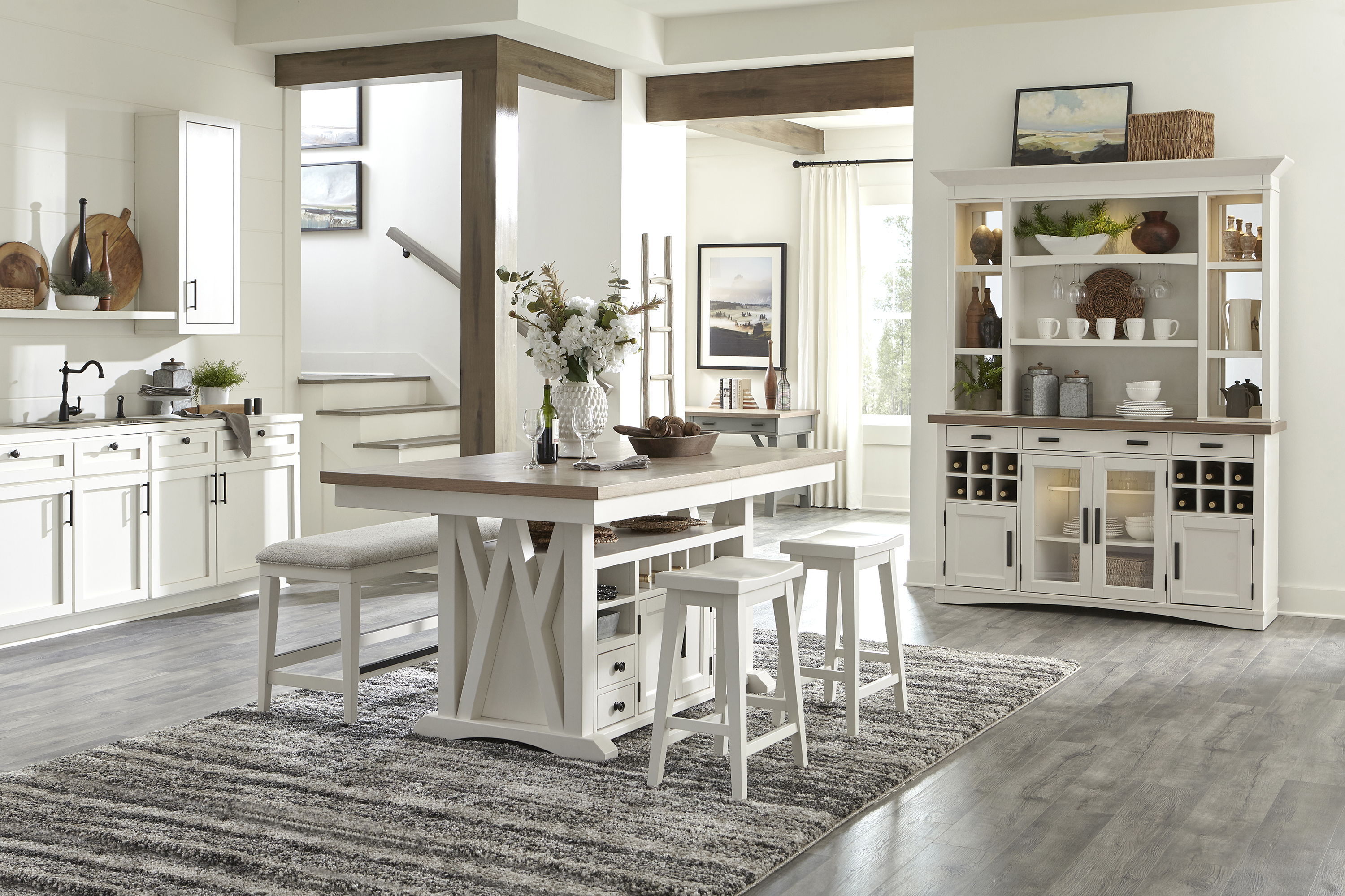 Americana Modern Dining - Island Counter Height Table - Cotton - Premium Counter Tables from Parker House - Just $1572.50! Shop now at brett interiors