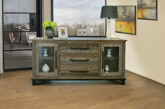 Loft Brown - Buffet With 3 Drawer / 2 Doors - Two Tone Gray / Brown - Premium Buffets from International Furniture Direct - Just $1087.50! Shop now at brett interiors