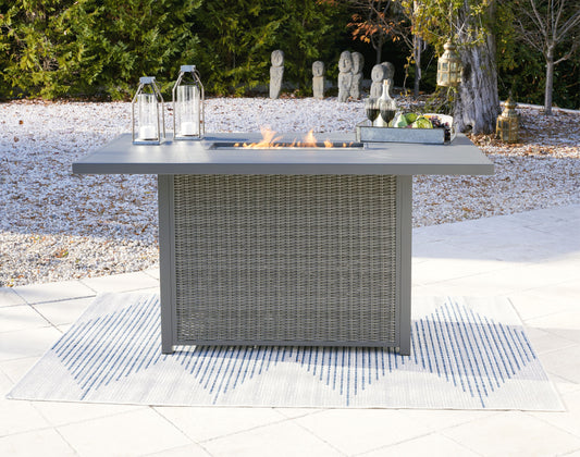 Palazzo - Gray - Rect Bar Table W/Fire Pit - Premium Bar Tables from Signature Design by Ashley® - Just $2048.45! Shop now at brett interiors