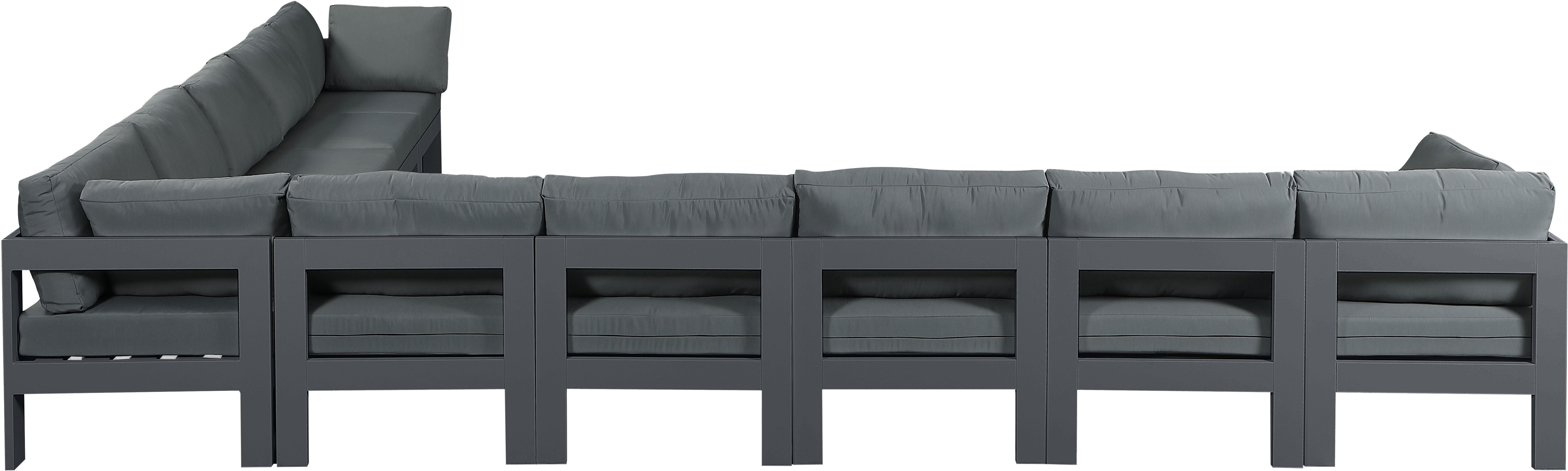 Nizuc - Outdoor Patio Modular Sectional 10 Piece - Grey - Premium Stationary Sectionals from Meridian Furniture - Just $8925! Shop now at brett interiors