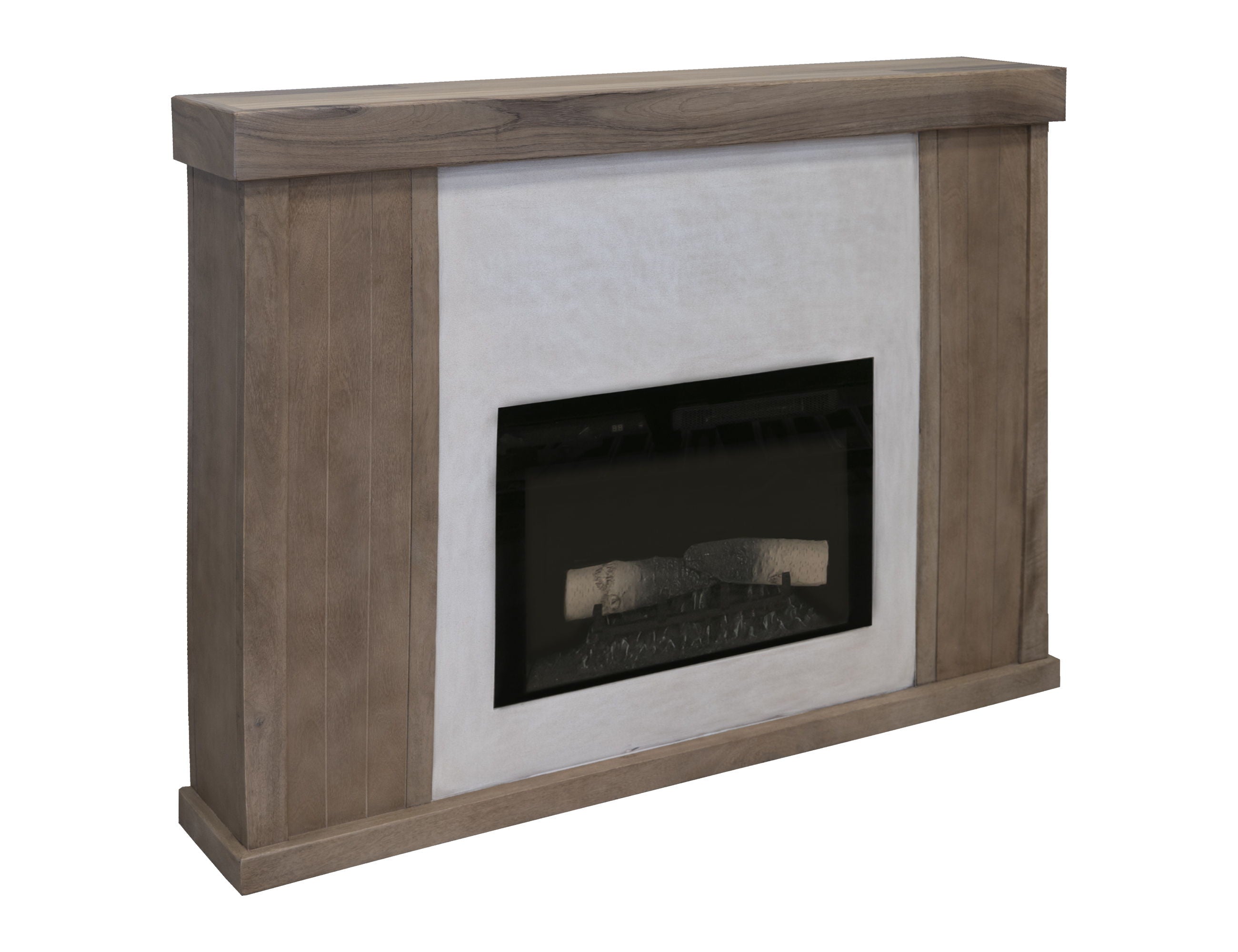 Natural Parota - Electric Fireplace - Dark Brown - Premium Fireplaces from International Furniture Direct - Just $1560! Shop now at brett interiors