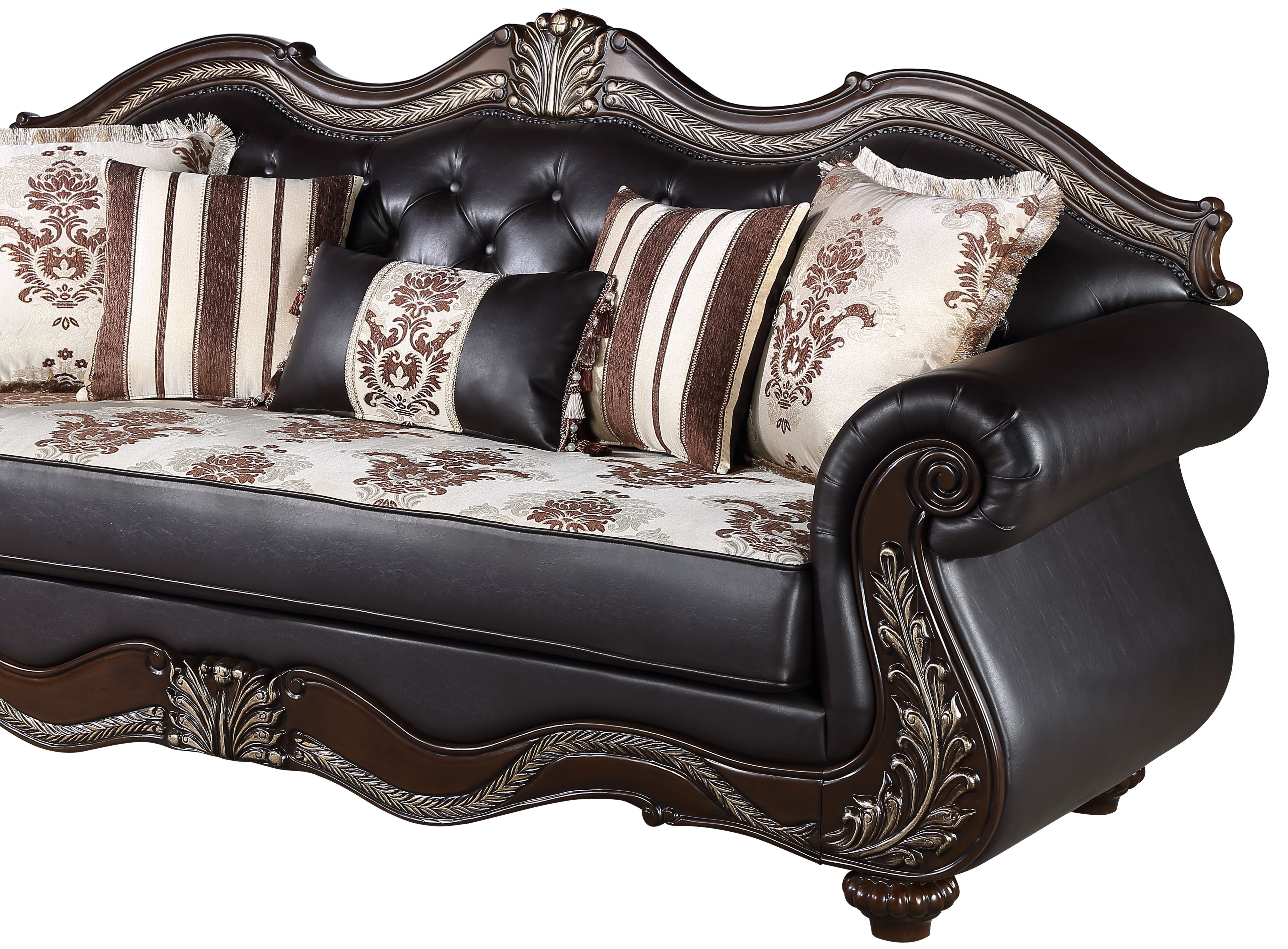 Maximus - Sofa - Dark Brown - Premium Stationary Sofas from New Classic - Just $1797.50! Shop now at brett interiors