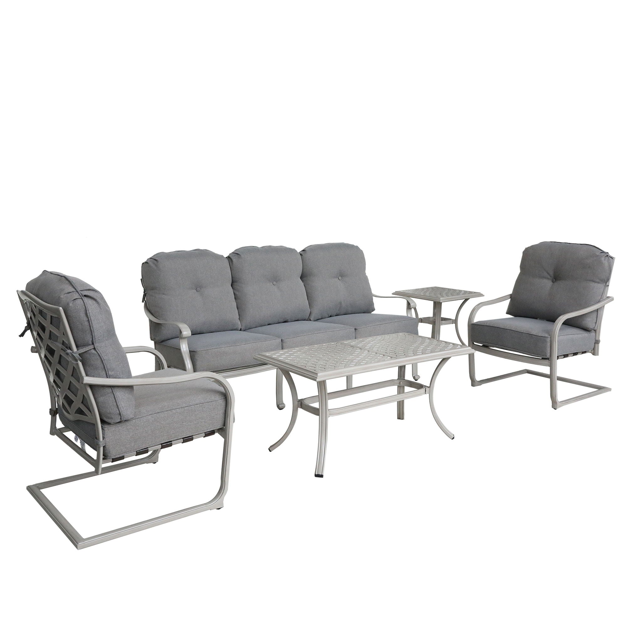 Durable Outdoor 5 Piece Aluminum Deep Seating Set - Basalt - Premium 5 Piece Outdoor Sets from Gather Craft - Just $3492! Shop now at brett interiors