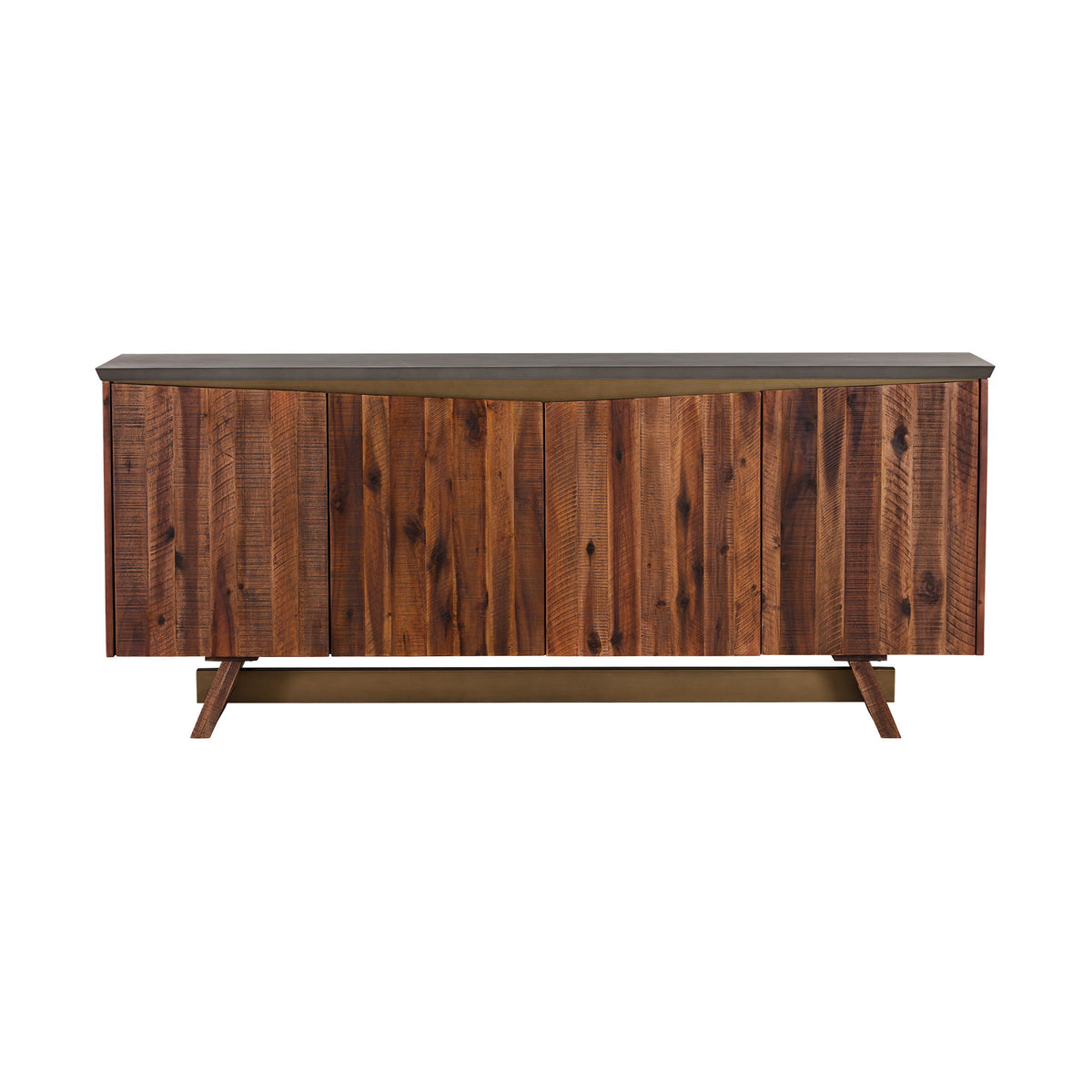 Picadilly - 4 Door Sideboard Buffet - Acacia / Concrete - Premium Buffets from Armen Living - Just $2395! Shop now at brett interiors