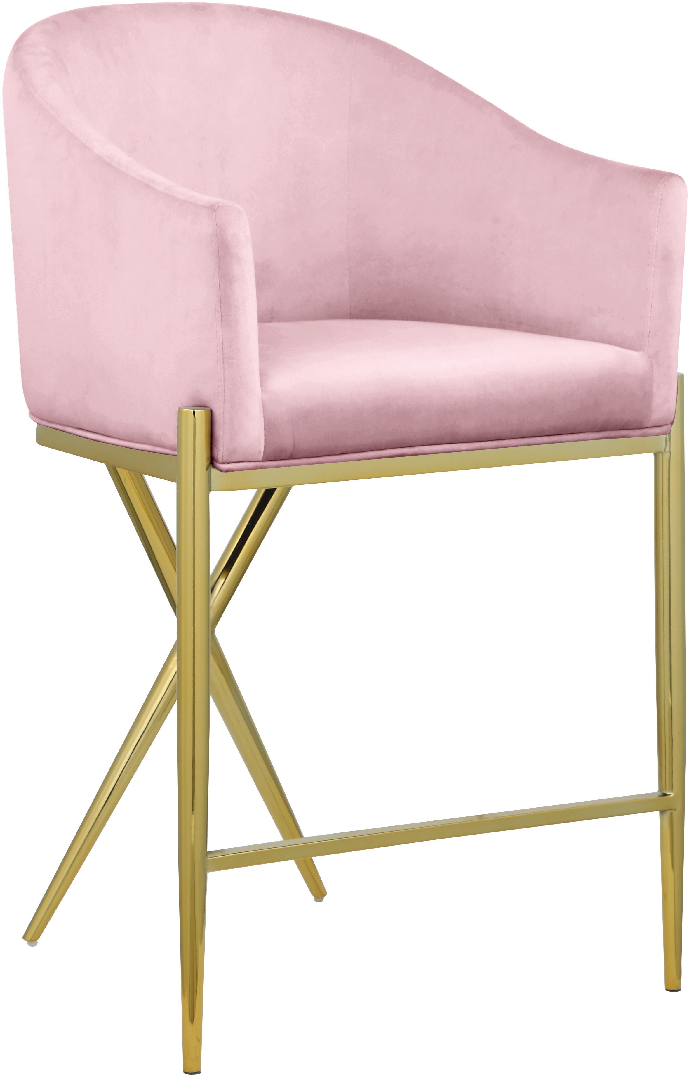 Xavier - Counter Stool with Gold Legs - Premium Counter Height (24"-27") from Meridian Furniture - Just $475! Shop now at brett interiors