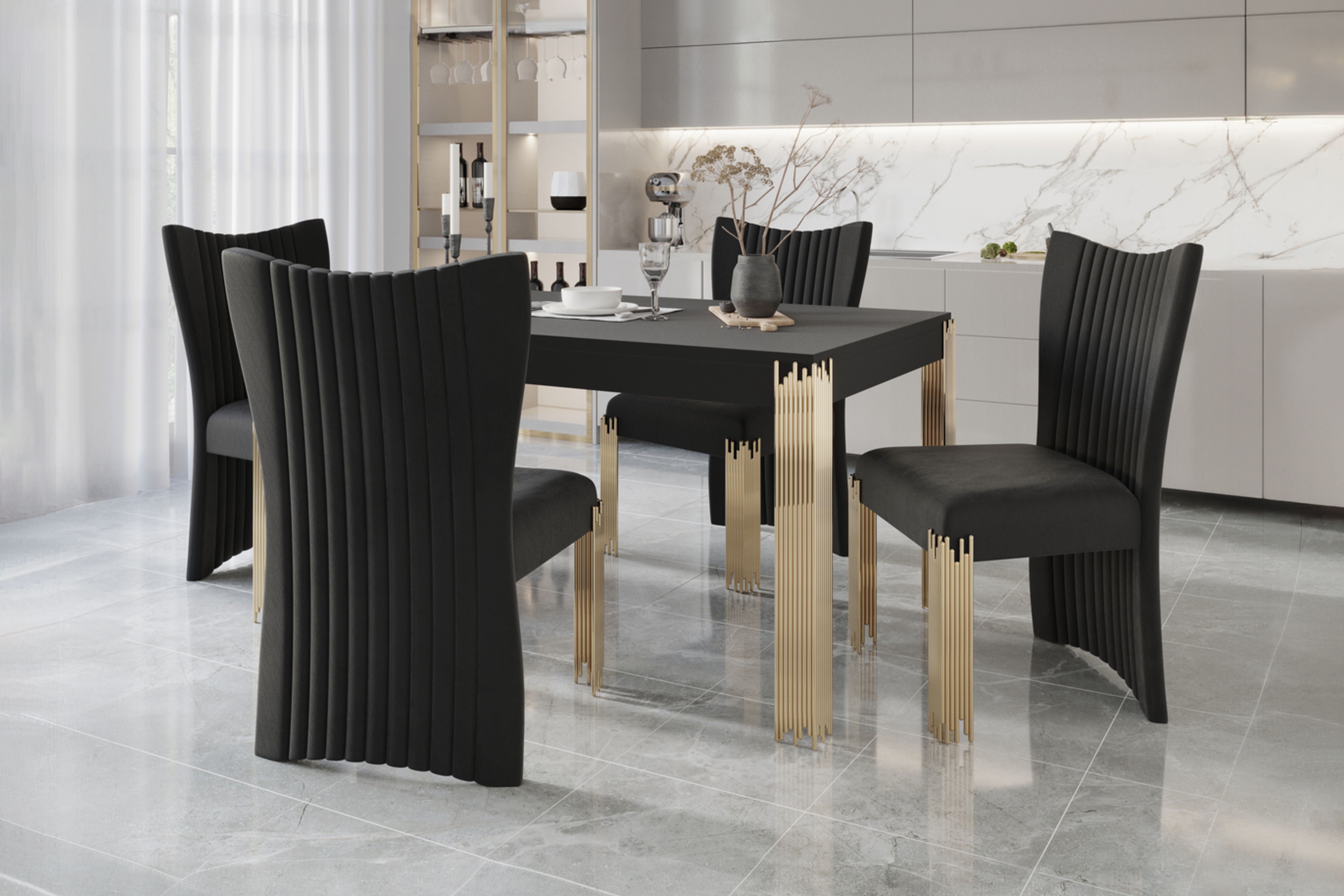 Empire - Dining Chair (Set of 2) - Black - Premium Chair Sets from New Classic - Just $330! Shop now at brett interiors