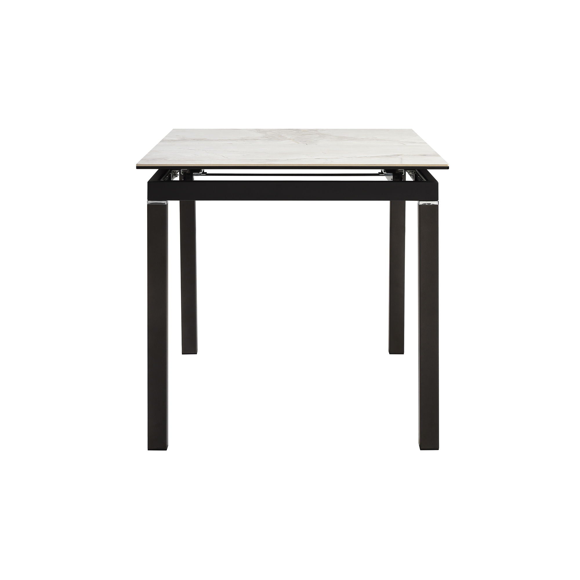 Giana - Extendable Dining Table Stone And Metal - Gray / Black - Premium Dining Tables with Extensions from Armen Living - Just $1367.50! Shop now at brett interiors