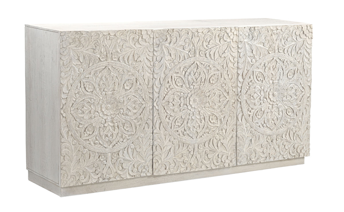 Triolia - Three Door Credenza - Weathered White - Premium Credenzas from Coast2Coast Home - Just $4950! Shop now at brett interiors