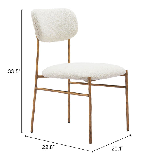 Sydhavnen - Dining Chair - Cream / Gold - Premium Side Chairs from Zuo Modern - Just $1250! Shop now at brett interiors