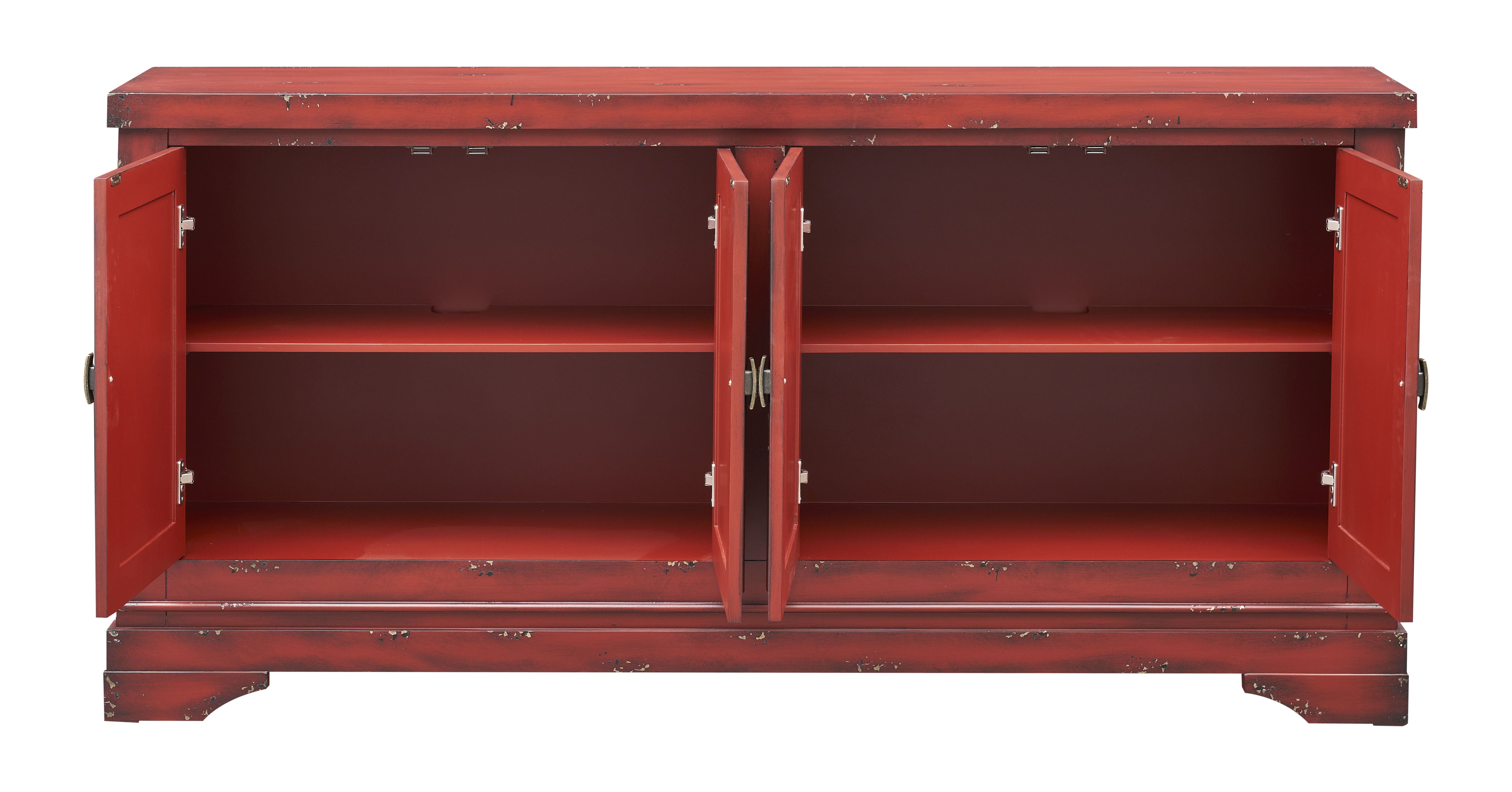 Rogan - Four Door Credenza - Soladet Vintage Red - Premium Credenzas from Coast2Coast Home - Just $3712.50! Shop now at brett interiors