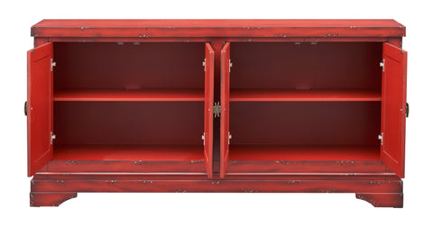 Rogan - Four Door Credenza - Soladet Vintage Red - Premium Credenzas from Coast2Coast Home - Just $3712.50! Shop now at brett interiors