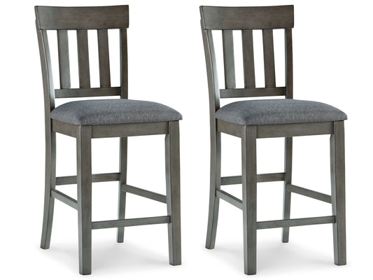 Hallanden - Black / Gray - Upholstered Barstool (Set of 2) - Premium Stool Sets from Ashley Furniture - Just $300.30! Shop now at brett interiors