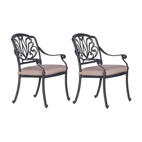 Patio Outdoor Aluminum Dining Armchair With Cushion (Set of 2) - Premium Chair Sets from Gather Craft - Just $920! Shop now at brett interiors