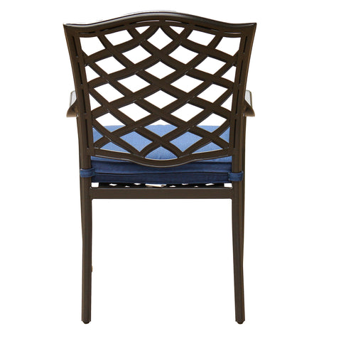 Outdoor Patio Aluminum Dining Arm Chair With Cushion (Set of 2) - Navy Blue - Premium Chair Sets from Gather Craft - Just $688! Shop now at brett interiors