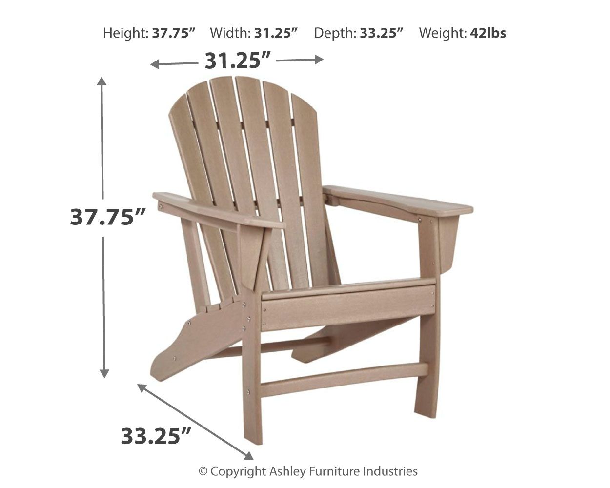 Sundown Treasure - Outdoor Adirondack Chair - Premium Arm Chairs from Signature Design by Ashley® - Just $297.50! Shop now at brett interiors