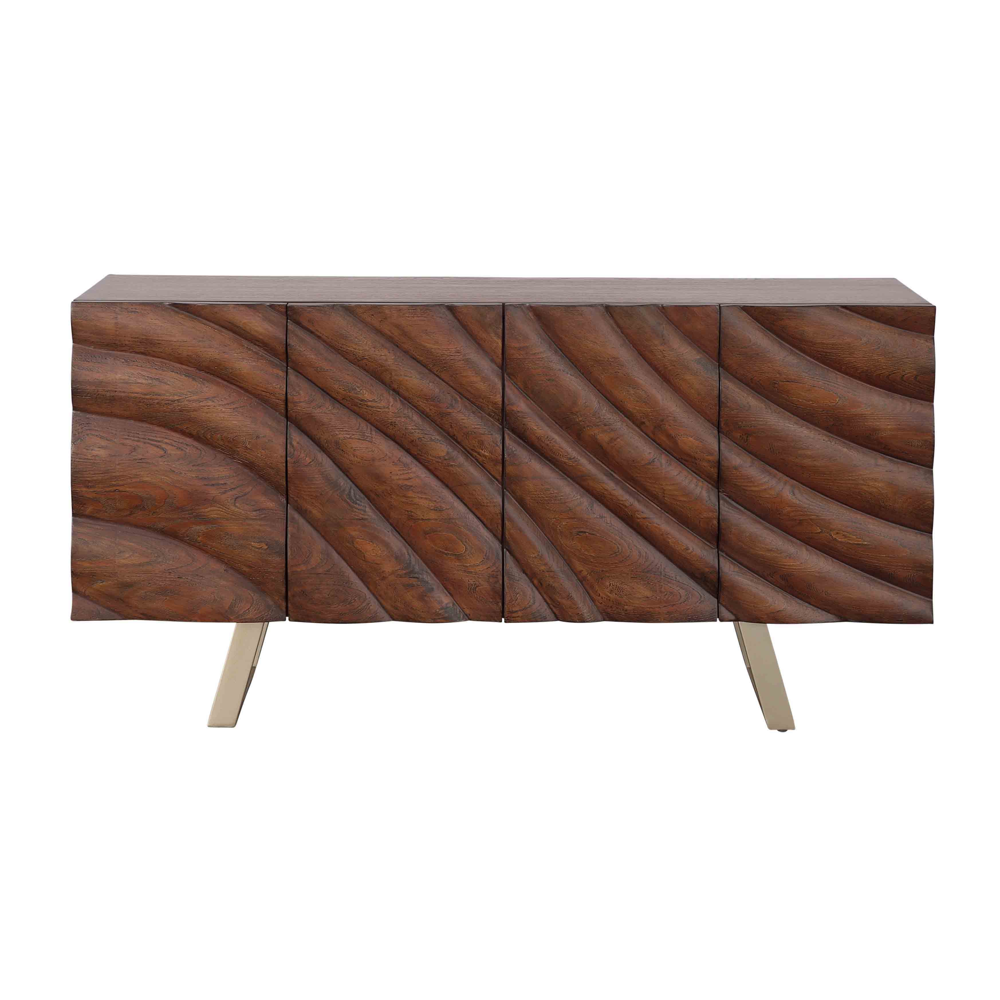 Mojave - Four Door Credenza - Brown / Champagne - Premium Credenzas from Coast2Coast Home - Just $3795! Shop now at brett interiors