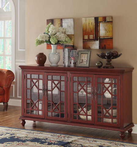 Blaze - Four Door Credenza - Esnon Texture Red - Premium Credenzas from Coast2Coast Home - Just $4125! Shop now at brett interiors