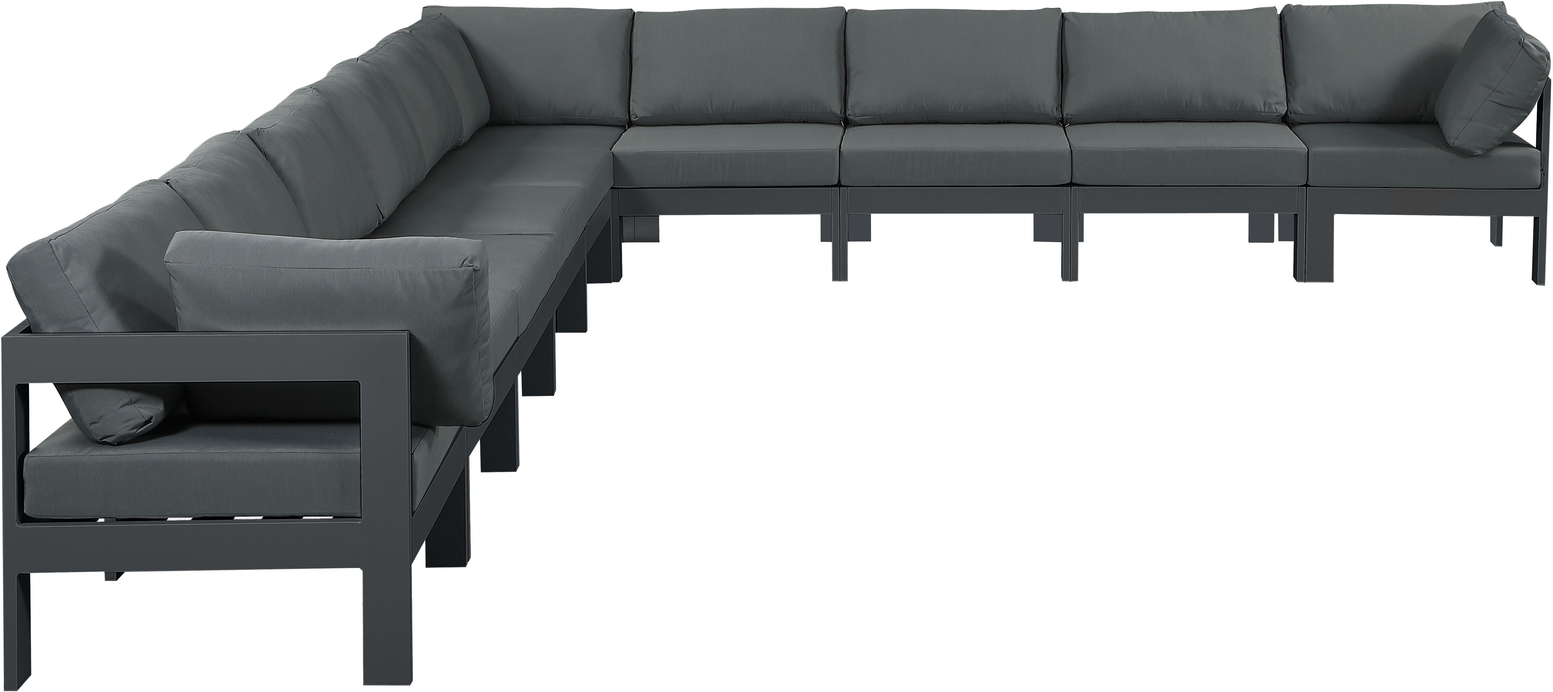 Nizuc - Outdoor Patio Modular Sectional 10 Piece - Grey - Premium Stationary Sectionals from Meridian Furniture - Just $8925! Shop now at brett interiors