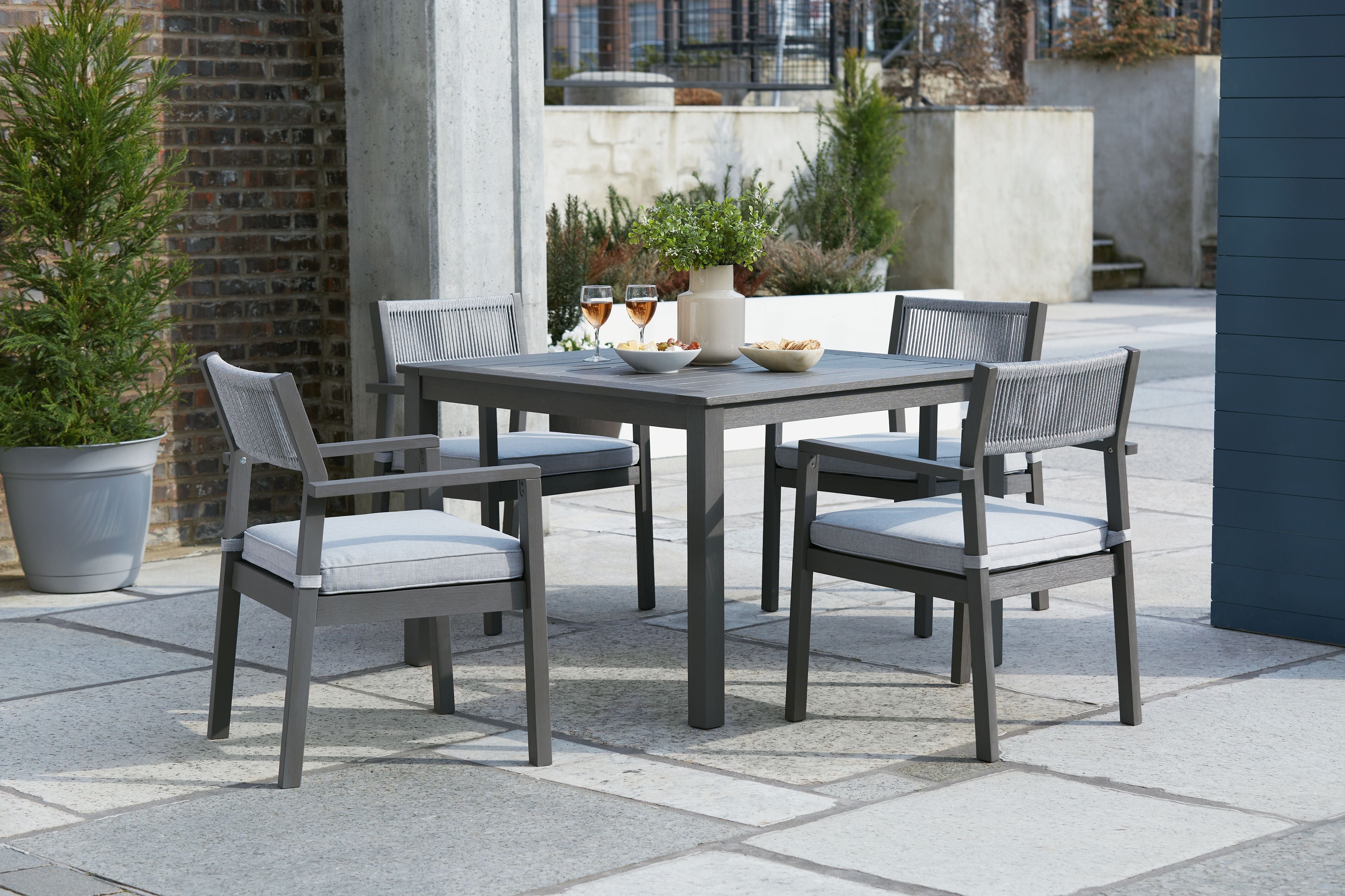 Eden Town - Gray - 5 Pc. - Dining Set - Premium 5 Piece Outdoor Sets from Signature Design by Ashley® - Just $1131.90! Shop now at brett interiors