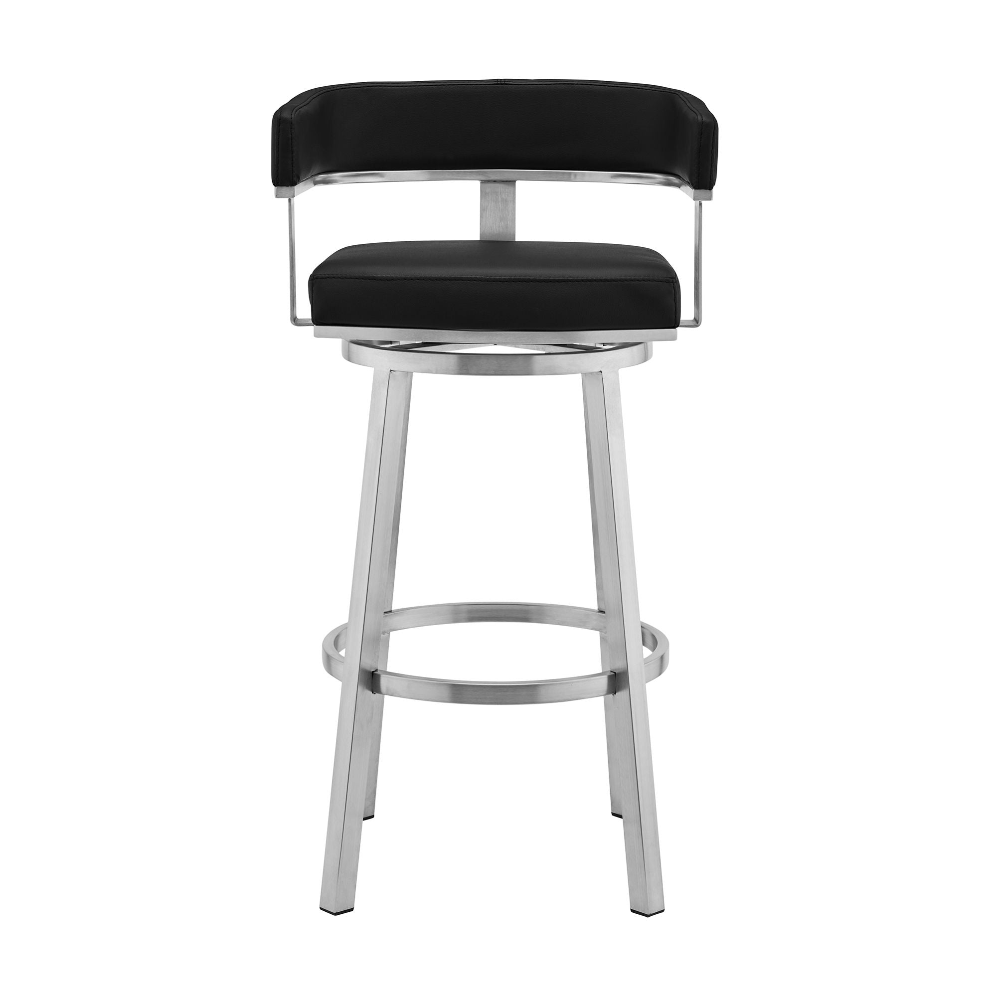 Lorin - Stainless Steel Swivel Bar Stool - Premium Counter Height (24"-27") from Armen Living - Just $410! Shop now at brett interiors