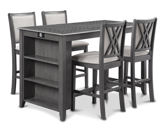 Amy - 60" Counter Table & Chairs With Storage - Premium 5 Piece Dining Room Sets from New Classic - Just $797.50! Shop now at brett interiors