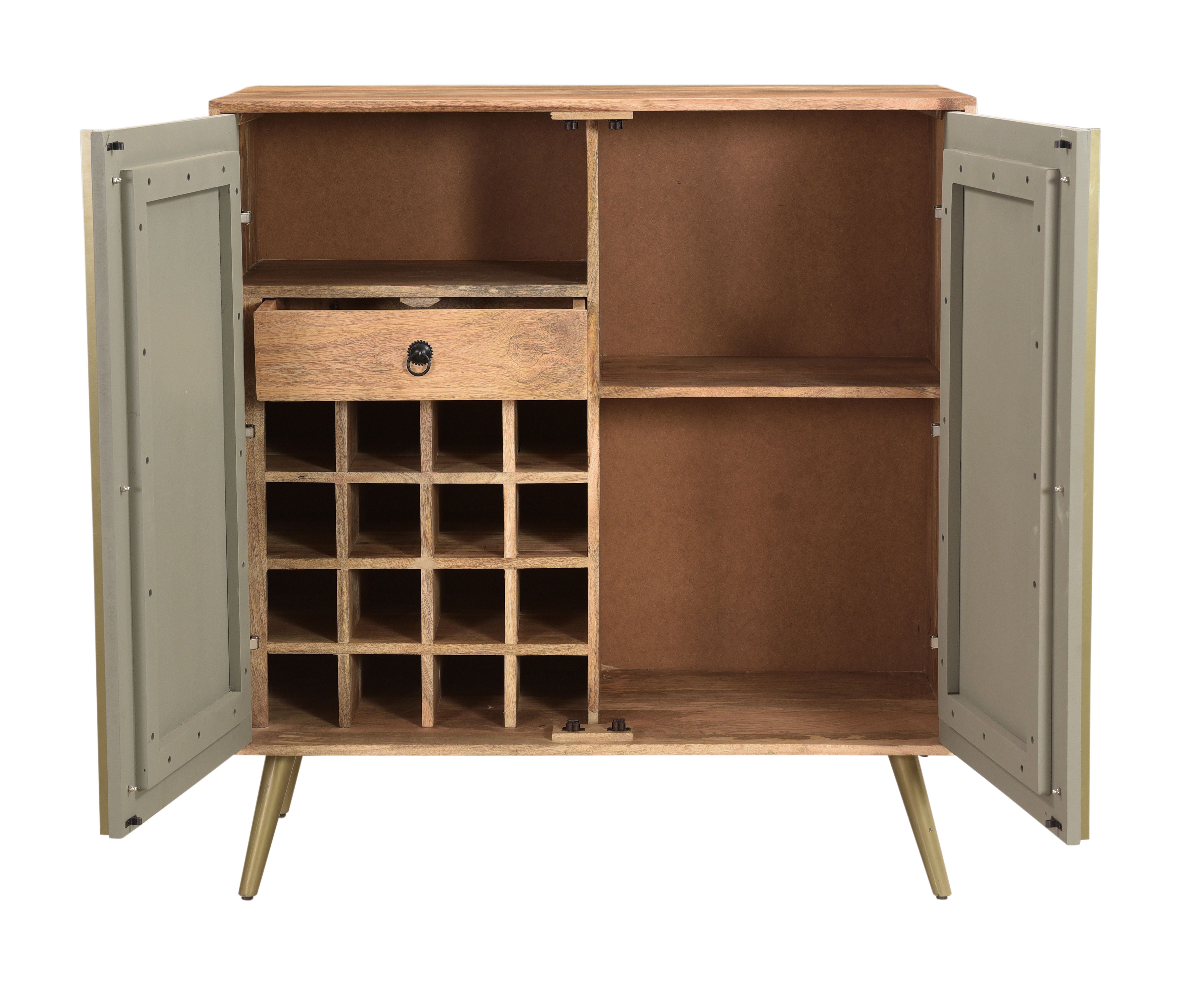 Grayleigh - Two Door Bar Cabinet - Natural / Cement Gray - Premium Wine Cabinets from Coast2Coast Home - Just $4125! Shop now at brett interiors