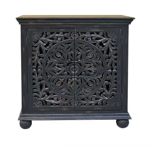 Yasmine - Two Door Cabinet - Black Distressed - Premium Accent Cabinets from Coast2Coast Home - Just $2887.50! Shop now at brett interiors