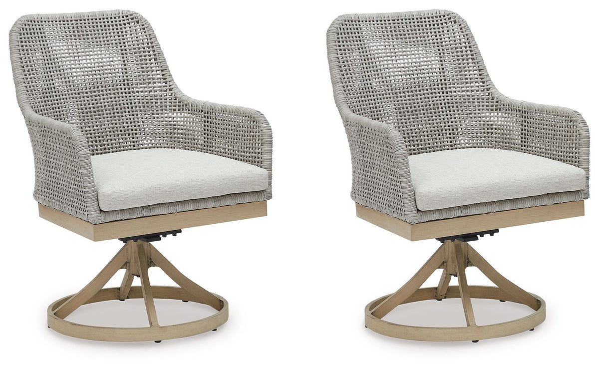 Seton Creek - Gray - Swivel Chair With Cushion (Set of 2) - Premium Chair Sets from Signature Design by Ashley® - Just $1042.40! Shop now at brett interiors