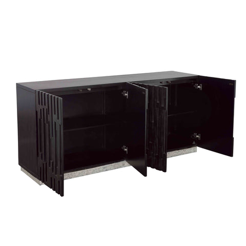 Andorra - Four Door Credenza - Black - Premium Credenzas from Coast2Coast Home - Just $4455! Shop now at brett interiors