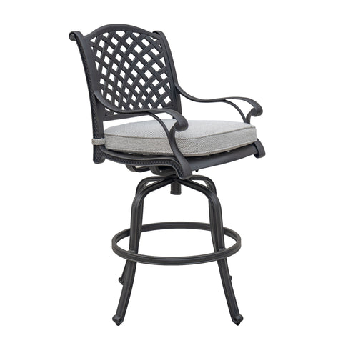 Premium Outdoor Aluminum Bar Stools With Olefin Cushions (Set of 2) - Sandstorm - Premium Stool Sets from Gather Craft - Just $1079! Shop now at brett interiors