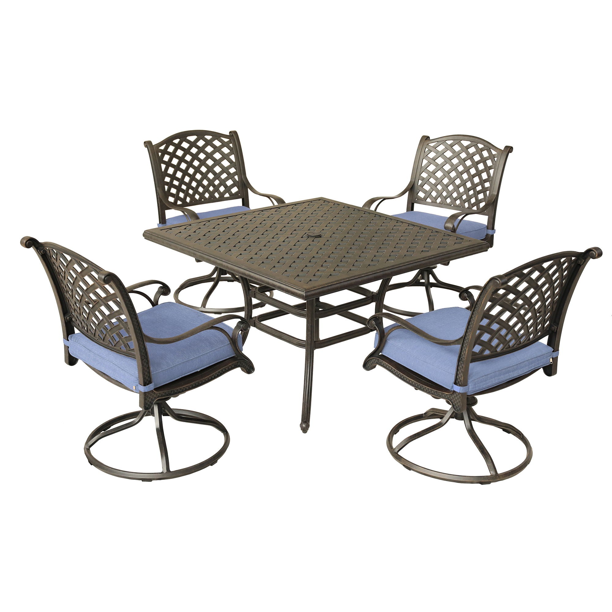 Square 4 Person 43.19" Long Aluminum Dining Set With Cushions - Premium 5 Piece Outdoor Sets from Gather Craft - Just $2326! Shop now at brett interiors