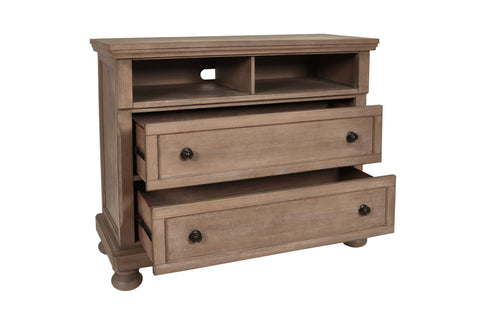 Allegra - Media Console - Pewter - Premium Media Chests from New Classic - Just $647.50! Shop now at brett interiors