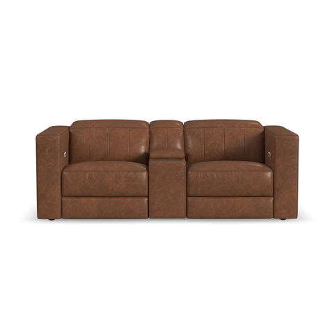 Austin - Power Reclining Loveseat with Console & Power Headrests - Dark Brown - Premium Reclining Loveseats from Flexsteel - Just $4187.50! Shop now at brett interiors