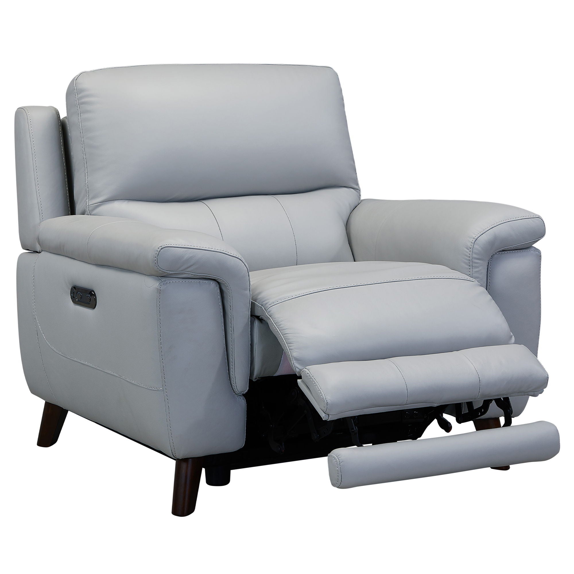 Lizette - Contemporary Chair Genuine Leather - Dark Brown / Dove Gray - Premium Reclining Chairs from Armen Living - Just $2305! Shop now at brett interiors