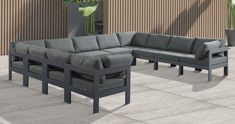 Nizuc - Outdoor Patio Modular Sectional 11 Piece - Grey - Premium Stationary Sectionals from Meridian Furniture - Just $9887.50! Shop now at brett interiors