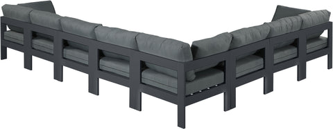 Nizuc - Outdoor Patio Modular Sectional 8 Piece - Grey - Fabric - Modern & Contemporary - Premium Stationary Sectionals from Meridian Furniture - Just $7200! Shop now at brett interiors