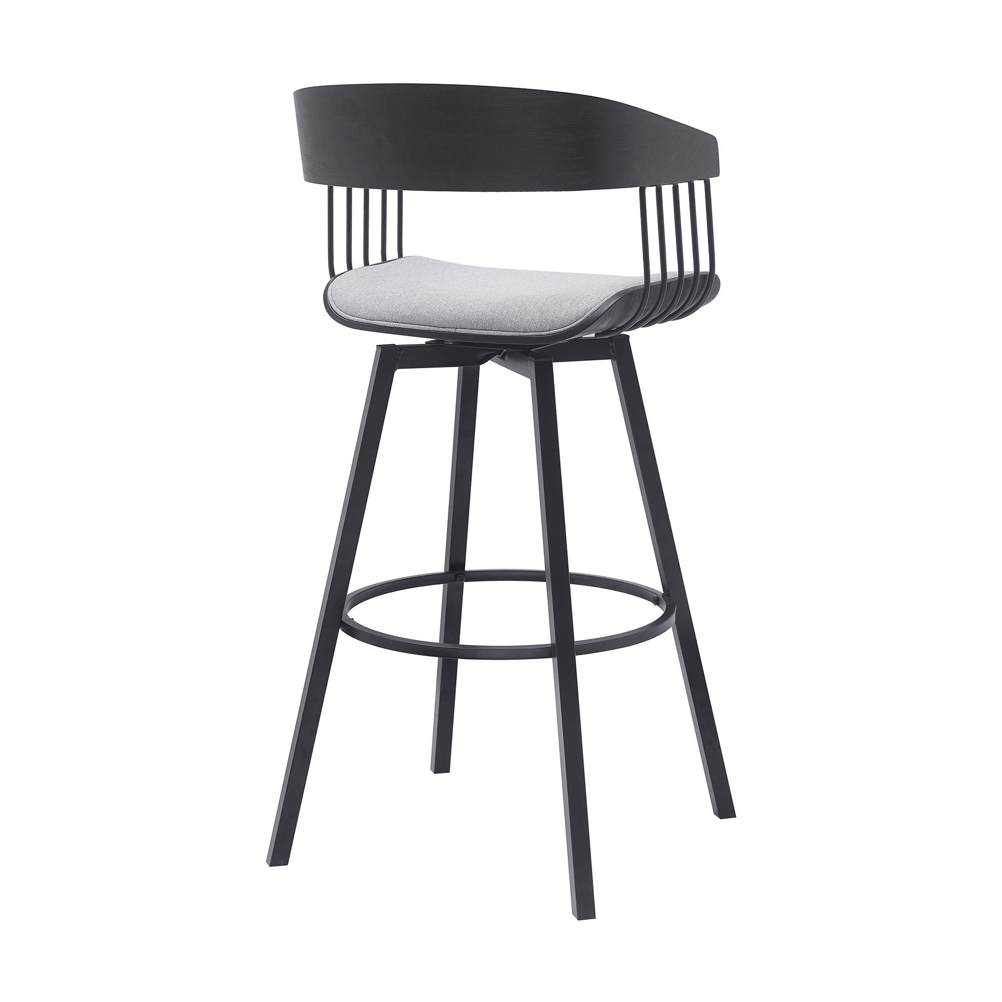 Athena - Swivel Black Metal Stool - Premium Counter Height (24"-27") from Armen Living - Just $280! Shop now at brett interiors