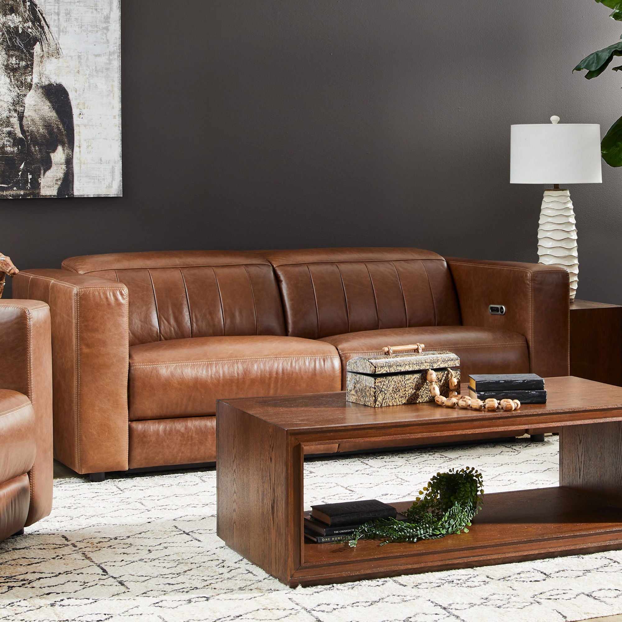 Austin - Power Reclining Sofa with Power Headrests - Dark Brown - Premium Reclining Sofas from Flexsteel - Just $4062.50! Shop now at brett interiors