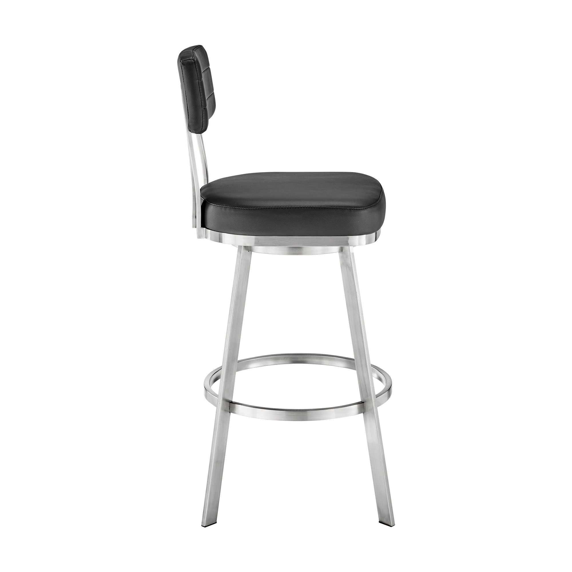 Benjamin - Swivel Stool - Brushed Steel Legs - Premium Counter Height (24"-27") from Armen Living - Just $410! Shop now at brett interiors