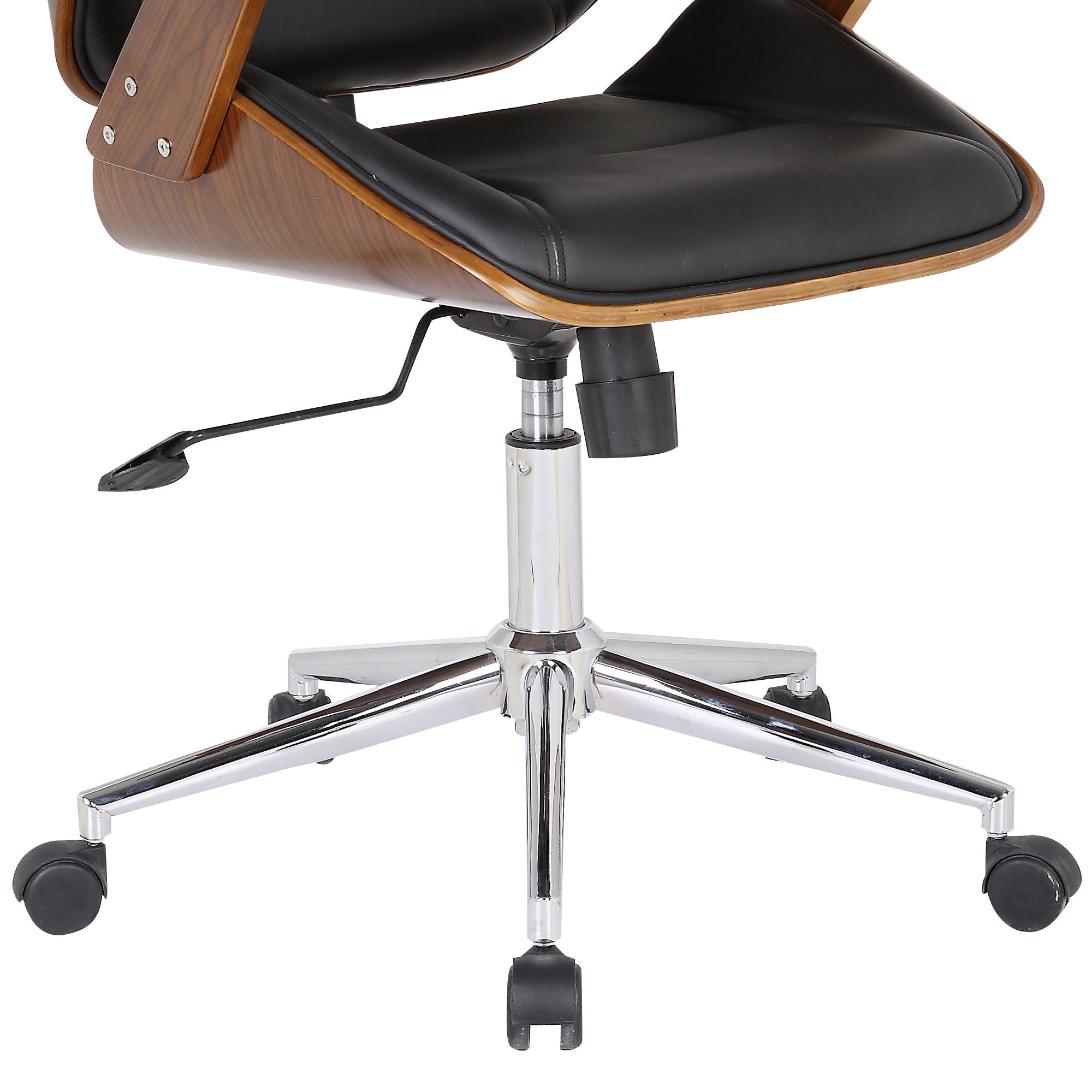 Century - Office Chair Veneer Back With Multifunctional Mechanism - Black / Walnut - Premium Desk Chairs from Armen Living - Just $390! Shop now at brett interiors