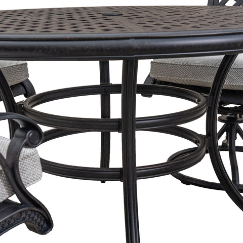 Stylish Outdoor 5 Piece Aluminum Dining Set With Cushion, Swivel And Rocking Chairs - Sandstorm - Premium 5 Piece Outdoor Sets from Gather Craft - Just $2926! Shop now at brett interiors