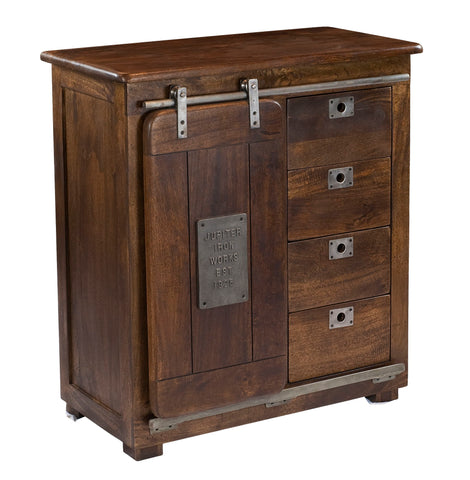 Chad - Four Drawer One Door Cabinet - Warm Brown Mango - Premium Accent Cabinets from Coast2Coast Home - Just $3300! Shop now at brett interiors