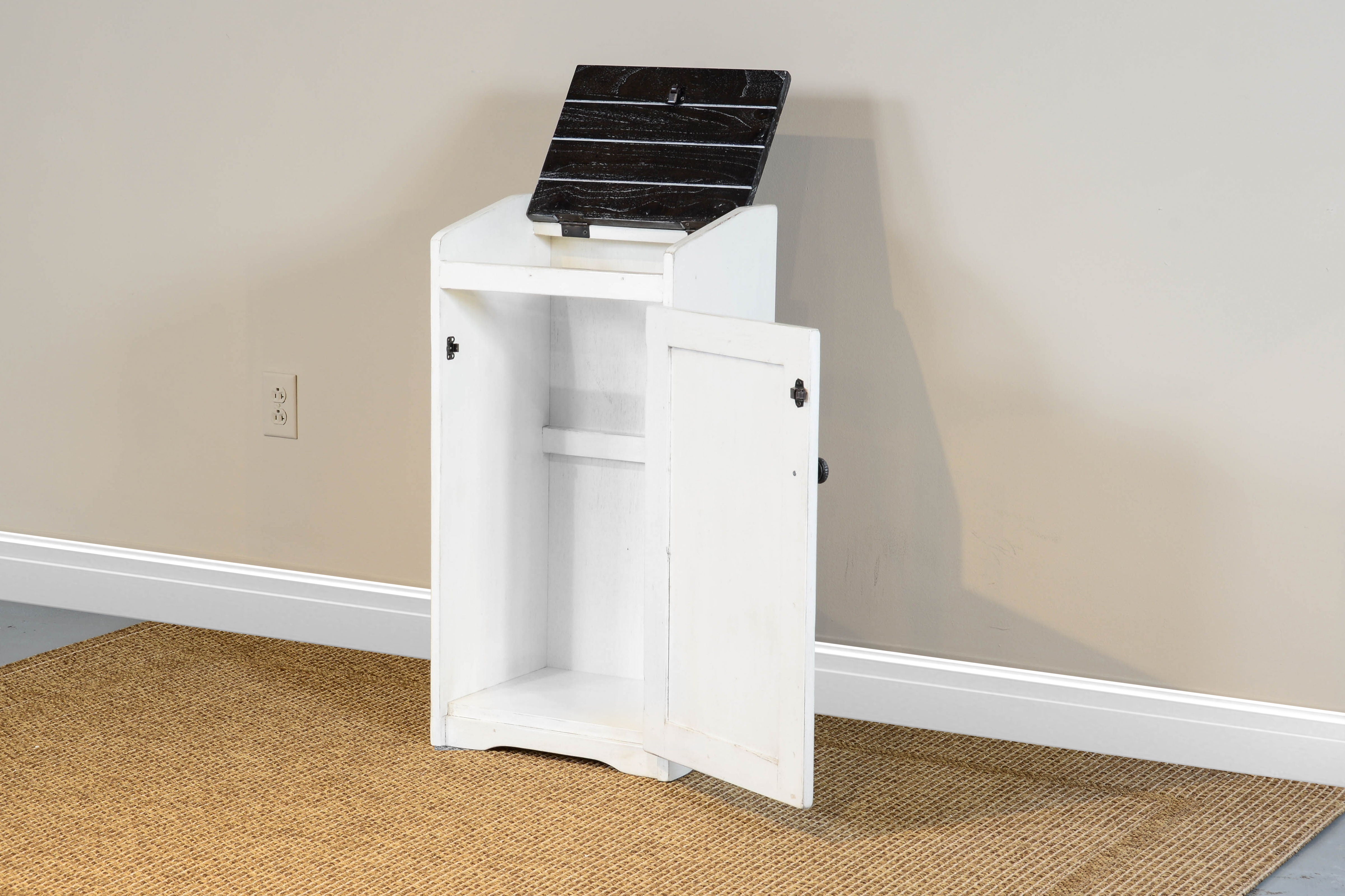 Carriage House - Trash Box - White / Black - Premium Trash Bin Cabinets from Sunny Designs - Just $267! Shop now at brett interiors